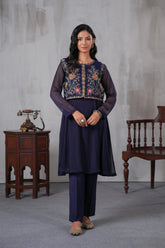 2 Piece Chiffon Frock (FR1075)